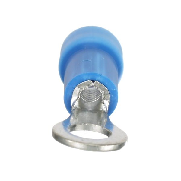 Ring Terminal, #8 Stud Size, 14 AWG, 600 V, Vinyl Insulated, Blue, 1000 PK